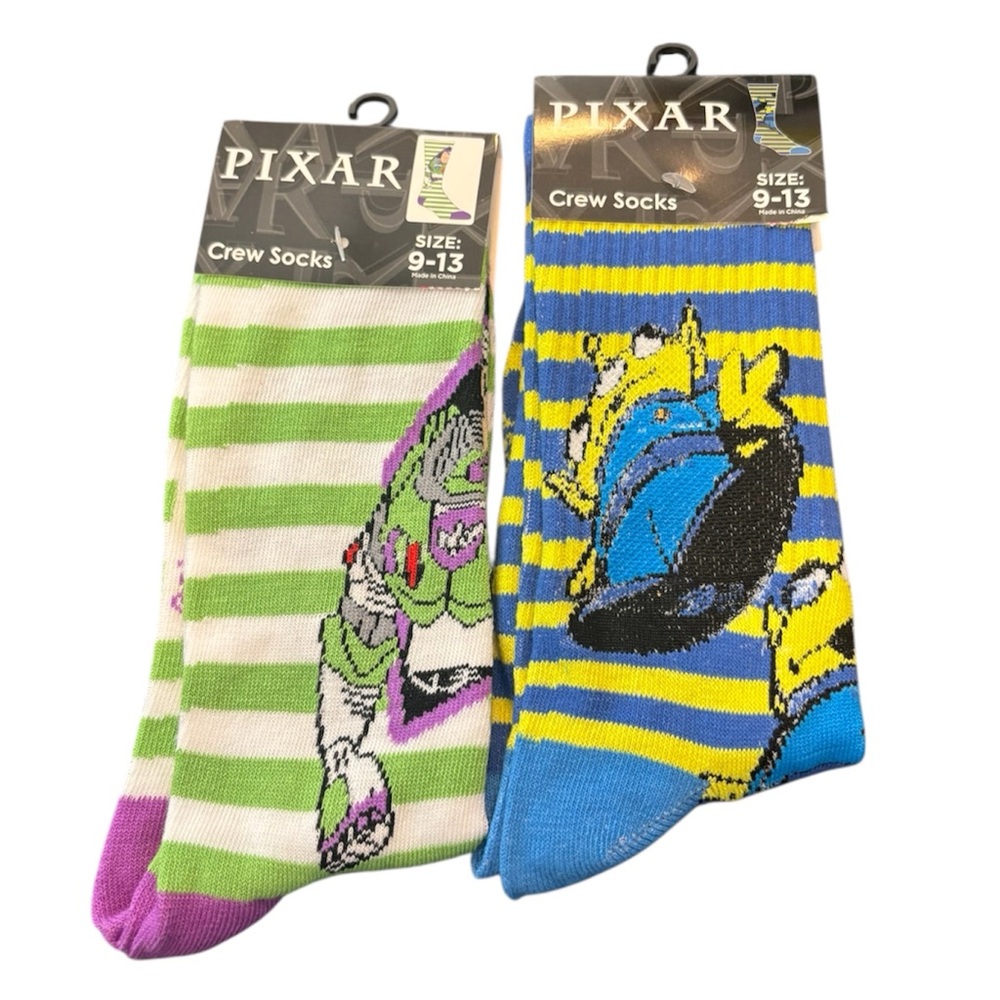 Men's Pixar Toy Story Crew Socks - Green and Blue